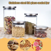 Контейнер для хранения продуктов, не содержит свинец, стеклянные банки и аксессуары для кухни, закрытые бутылки, банки с крышкой JAN88