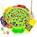 Kids Fishing Toys Electric Rotating Fishing Play Game Musical Fish Plate Set Magnetic Outdoor Sports Toys Children Birthday Gift