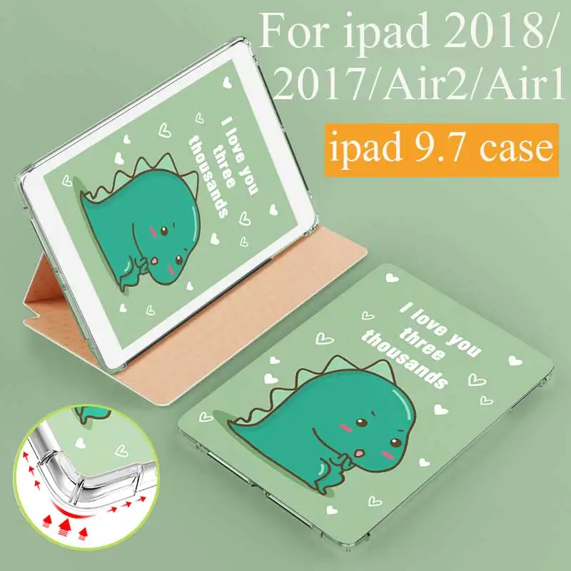 

For Apple New iPad 9.7 2017 2018 Case Leather For iPad Air 1/2 iPad 5/6 iPad Pro 9.7 Cover A1954 A1893 Case Fashion Cartoon