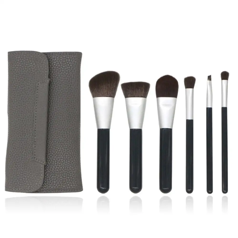 

6PCS Fashion Bamboo Makeup Brushes Set with Bag Cosmetics Foundation Make Up Brush Tools Kit for Powder Blusher Eye Shadow