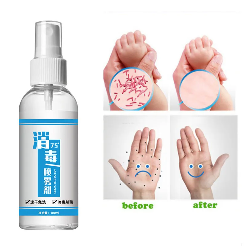 75% Alcohol Hand Gel Disinfection Sterilization Hands Free Water Efficient Handdes Infecting Safety Spray 100ML | Дом и сад