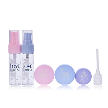 

High Quality 7Pcs/set Travel Portable Mini Plastic Transparent Rotary Spray Cream Box Empty Make Up Container Points Bottle Kit
