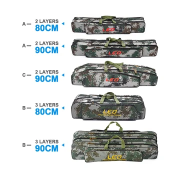 

Fishing Rod Bag Carrier 80cm / 90cm Fishing Reel Pole Gear Tackle Tool Carry Case Travel Bag Two/Three Layers Fishing Rod Cover