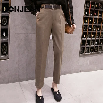 

Autumn Winter Pants Women Plus Size 2XL Black Brown Khaki Pants Elegant Office Ladies High Waist Trousers Z040
