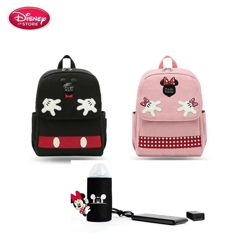 

Disney Shoulder Bag Baby Care Bag Multi-Function Large Capacity Mummy Bag USB Heating Insulation Bag Fashion Baby Diaper Ba