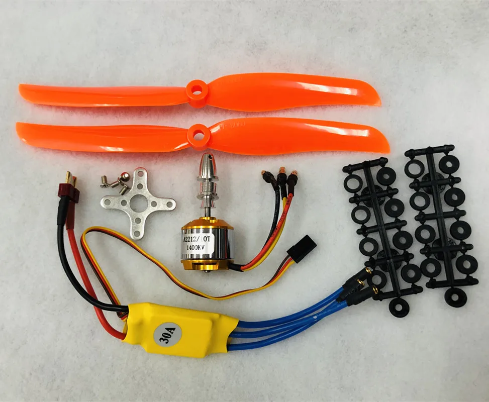 A2212 2212 1400KV бесщеточный двигатель 30A ESC крепление двигателя 8060 пропеллер SG90 9G микро сервопривод для RC вертолет с фиксированным крылом - Цвет: Motor ESC and Prop