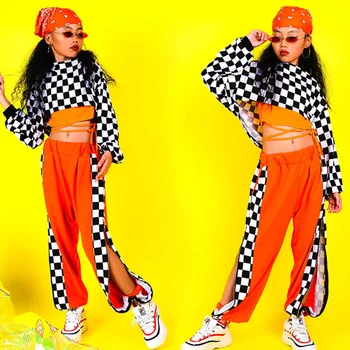 

Hip Hop Dance Costumes Girls Cheerleading Clothing Kids Jazz Dancing Performance Outfits Children Stage Street Dancewear DN4643
