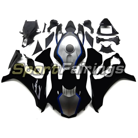 Впрыска Кузов для Yamaha YZF R1 обтекатели ABS Пластик панели мотоцикла углеродного волокна эффект серебристого цвета - Цвет: Black Silver Full