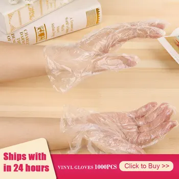 

1000 PCS Food Grade Disposable Vinyl Gloves Anti-static Plastic Gloves For Food Cleaning Cooking Restaurant Kitchen Accessories