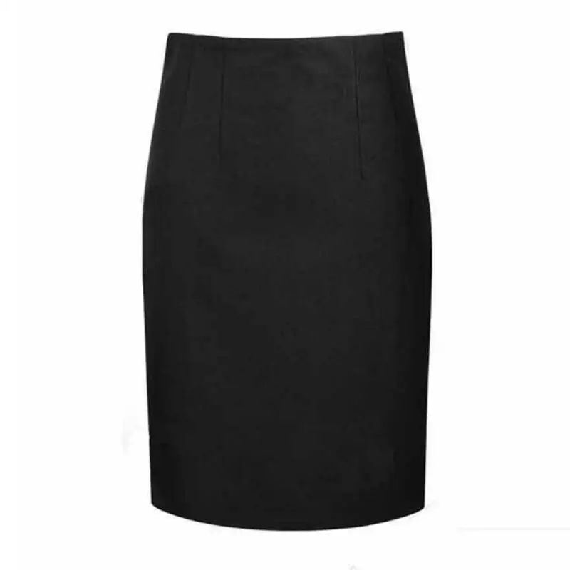 Новинка Женская осенне-зимняя юбка офисная шерстяная юбка-карандаш с высокой талией Черные Серые юбки в деловом стиле для женщин S440