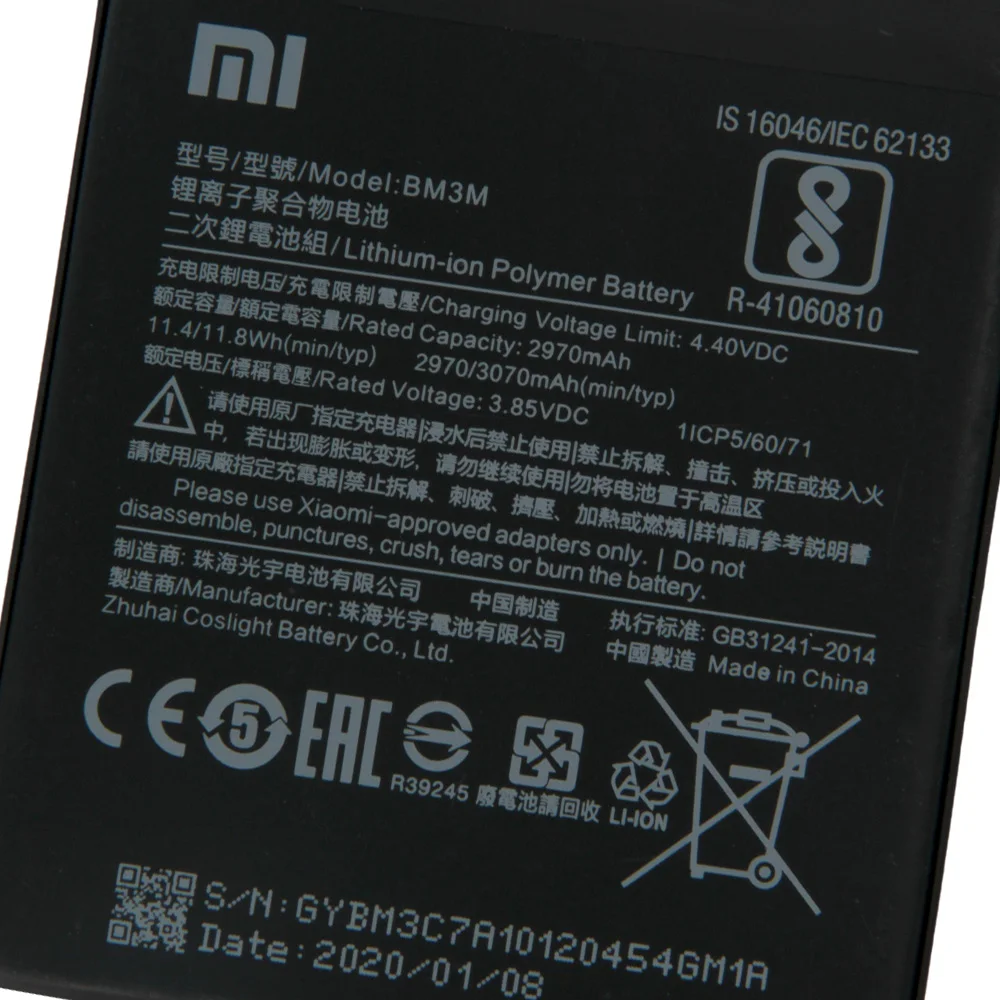 Оригинальная запасная батарея для XiaoMi Mi9 SE Mi 9SE BM3M натуральная телефона 3070