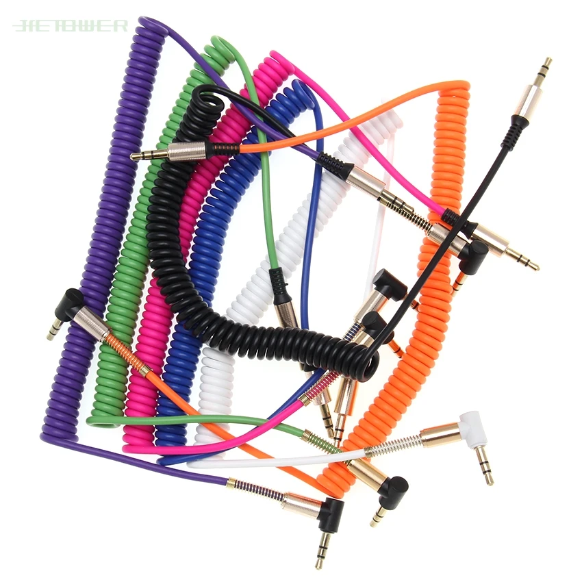 3 5 Jack AUX Audio Cable 3 5MM Male to Male Cable For Phone Car Speaker MP4 Headphone 3 5MM Jack to Jack Spring Cables300pcs lot