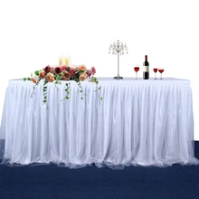 1 шт. Юбка для стола покрытие на день рождения свадебные праздничные вечерние Красивая скатерть Юбка для стола Baby Shower День рождения украшения