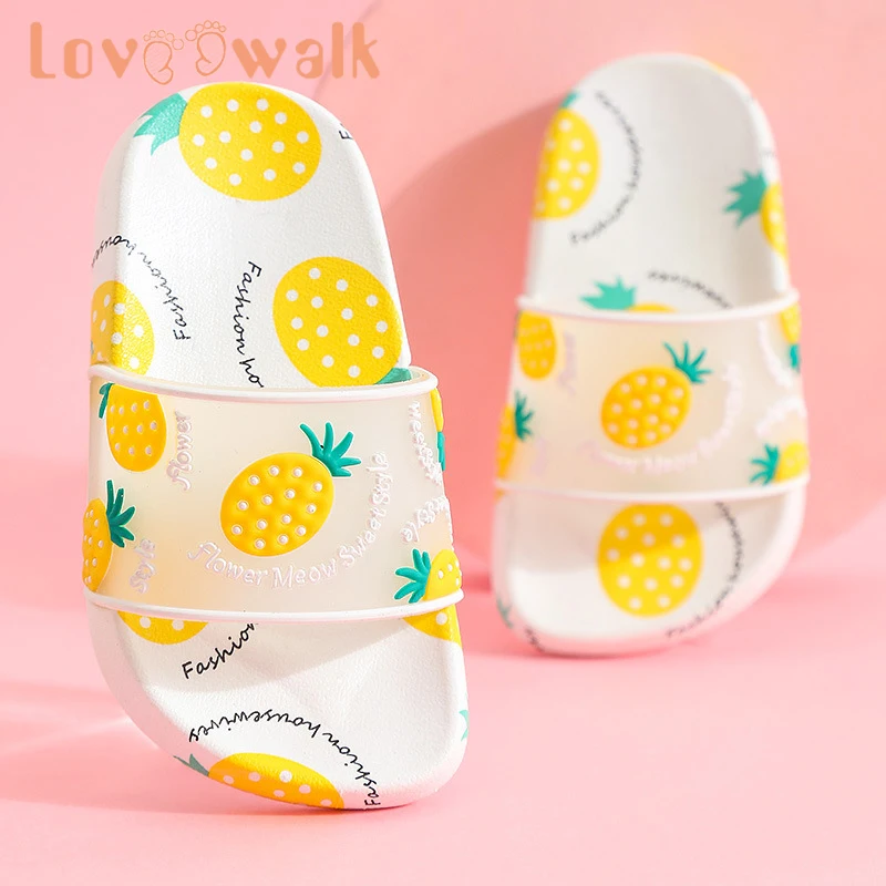 Fruits enfants pantoufle été mode enfants pantoufle filles mignonnes sandales anti-dérapant Parent-enfant pantoufle doux maison chaussures pour les filles