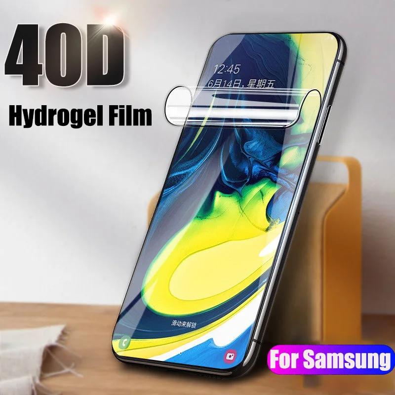 40D Гидрогелевая пленка для Samsung Galaxy A10 A20 A30 A40 не стеклянная Защитная экрана A50 A70 A20E