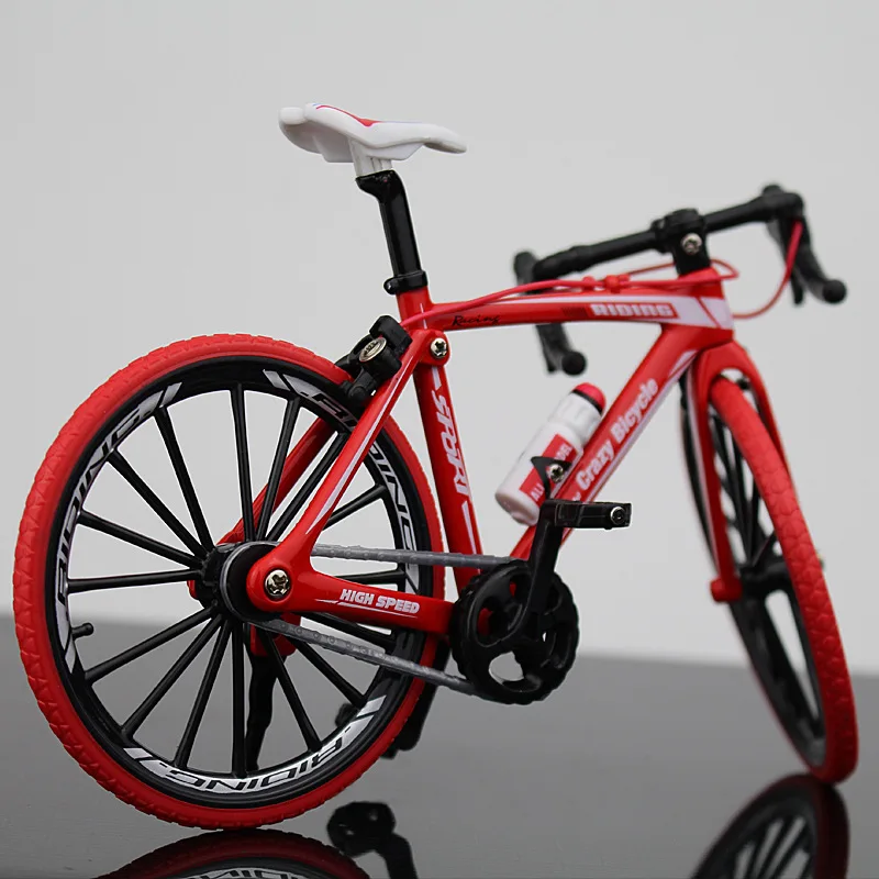 Bend-handled highway racing car alloy bicycle red Rear view