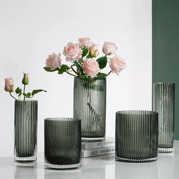 

Art Luxury Golden Glass Vase Decoration Living Room Flower Arrangement Home Dining Table Hydroponic Large Floral Home Decoration