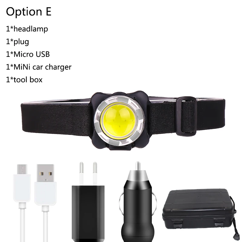 Z50 мощный налобный фонарь USB Перезаряжаемый головной светильник светодиодный головной светильник со встроенным аккумулятором водонепроницаемый Головной фонарь белый красный светильник ing - Испускаемый цвет: Option E