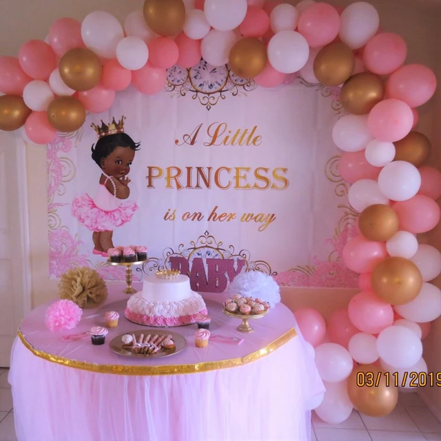 Royal Princess Birthday Backdrop for Photography Little Girl Crown Pink  Birthday Party Background Decoration Banner Photo Studio _ - AliExpress  Mobile