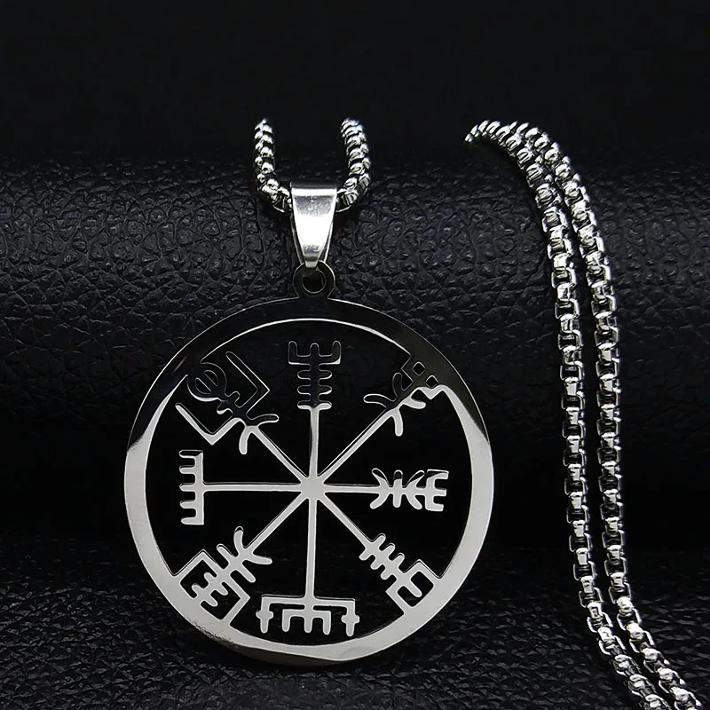Viking Vegvisir ожерелье-Компас для мужчин из нержавеющей стали нордические руны Odin цепи ожерелье кельты этнические ювелирные изделия chaine homme N19726