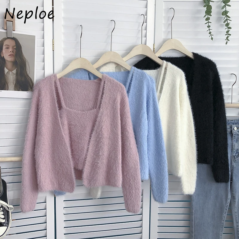 Neploe весенне-осенние корейские модные женские свитера Свободный трикотажный