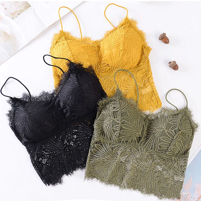 

CHRLEISURE Fine Shoulder Strap Lace Beauty Back Underwear No Rims Sexy Bras Gathering Elasticity Women's Underwear