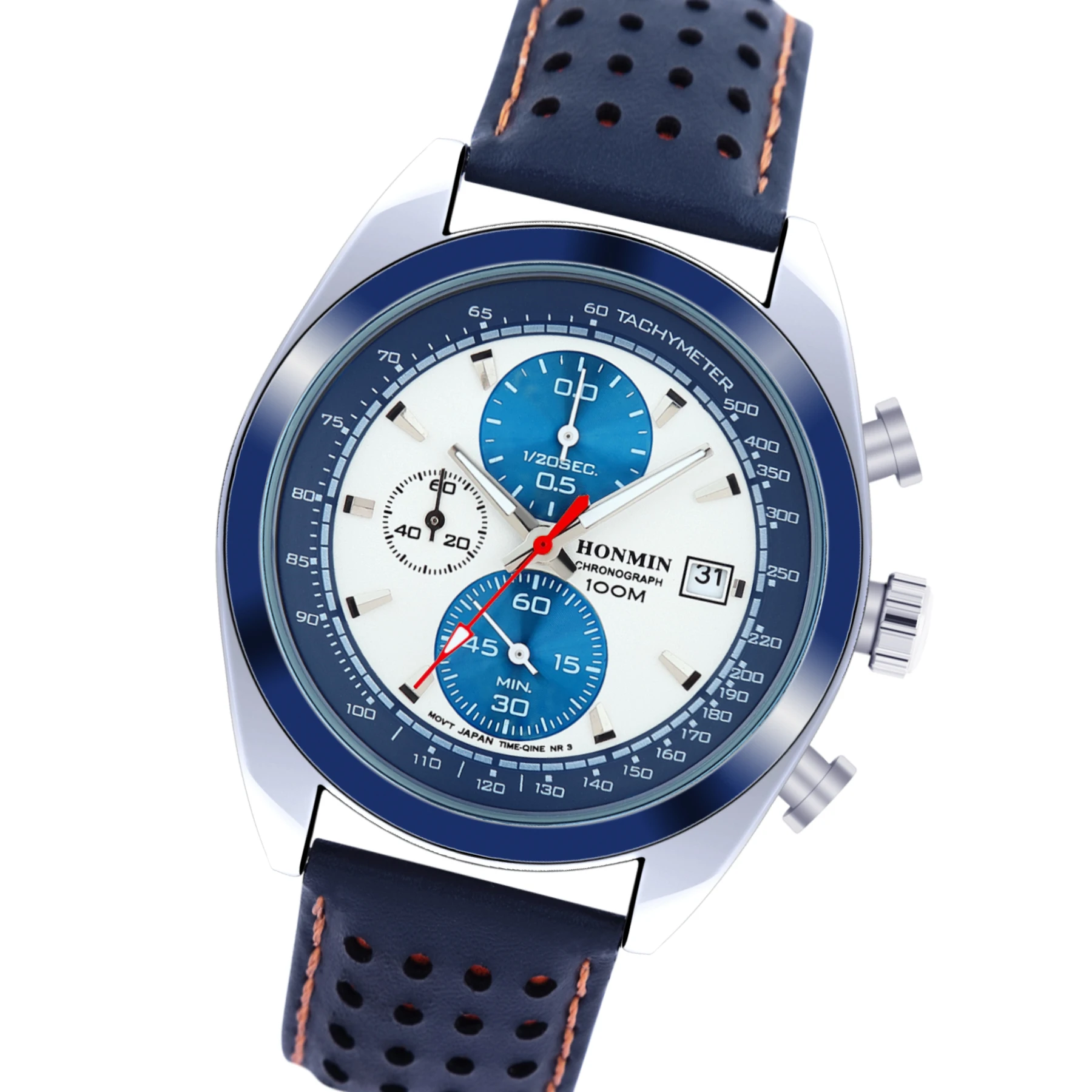 Mens Luxury Automatic Quartz Watch Classic Leather Strap Watch with Gift Box