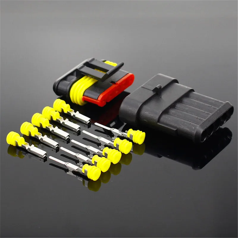

5 Sets 2 Pin 1/2/3/4/5/6 Pins Way AMP Super Seal Waterproof Electrical Wire Connector Plug for Car Waterproof Connector