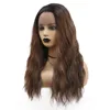 X-TRESS Natural Wave Synthetic Lace Front Wig Medium Length Free Part Lace Wig For Black Women Ombre Brown Soft Natural Hair Wig ► Photo 3/6