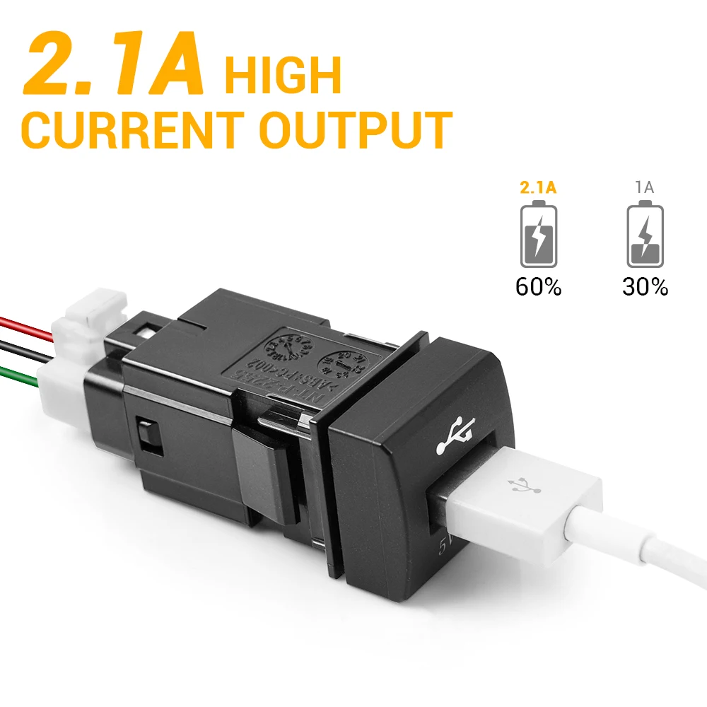 Najtaniej MICTUNING 2.1A USB szybka ładowarka samochodowa z lampka kontrolna led szybkie ładowanie uniwersalny dla tablet z funkcją telefonu dla Toyota modeli w 2018 roku