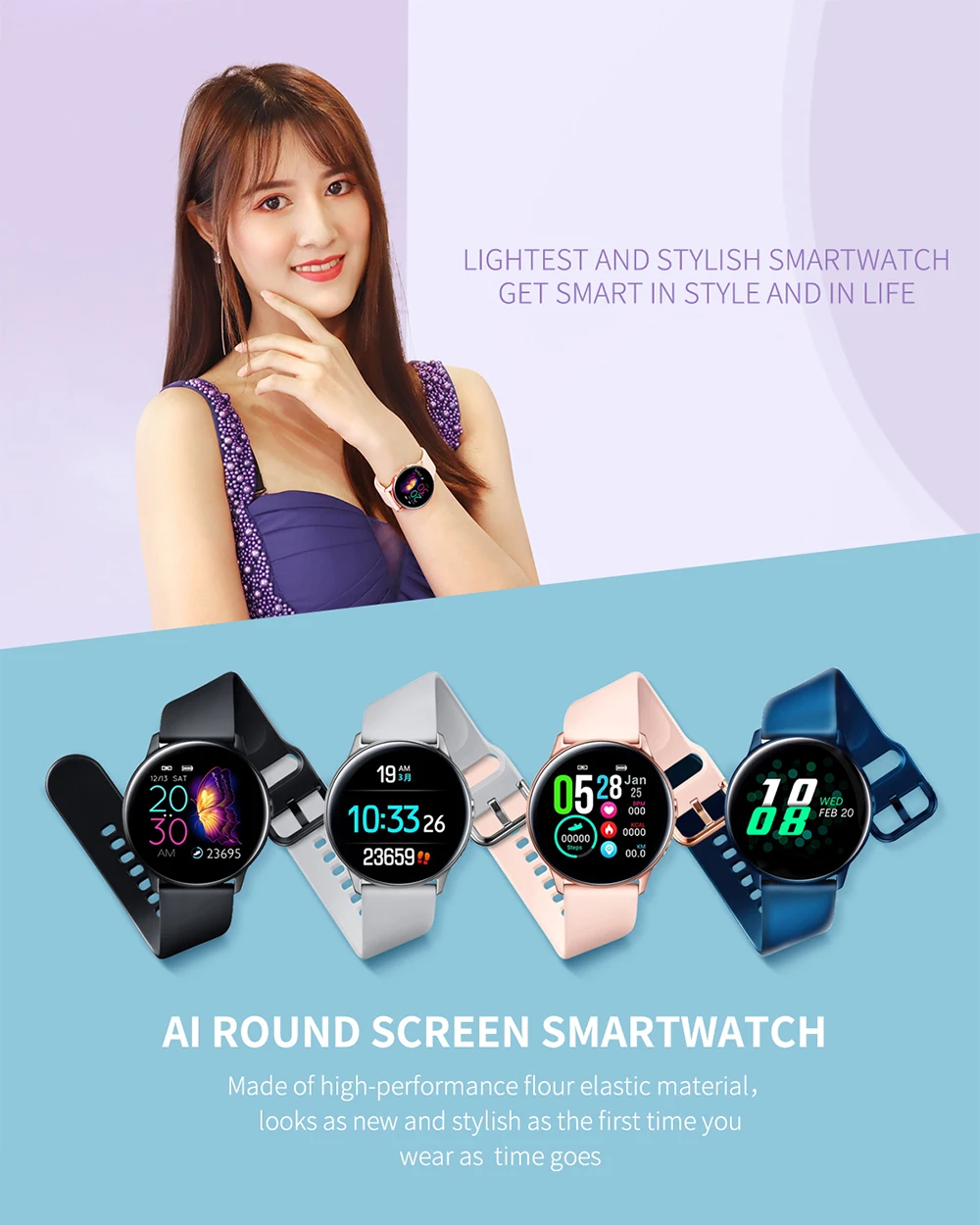 DT88, женские Смарт-часы, женские, 1,22 дюймов, цветной экран, трекер, Bluetooth, умные часы, пульсометр, кровяное давление, кислород
