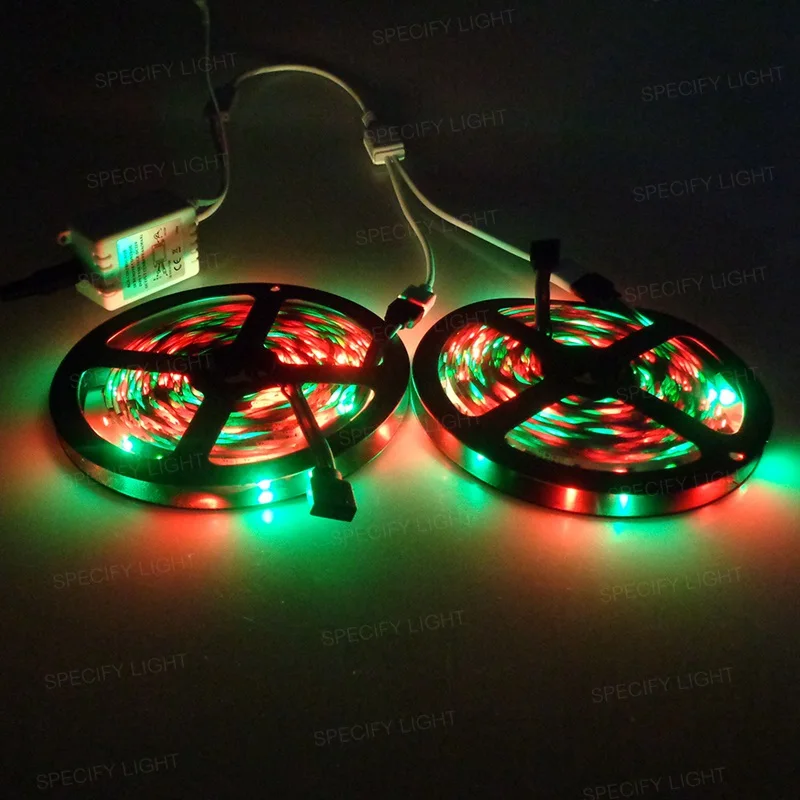 SMD RGB LED Strip Light  3528 10M 600 LEDs RGB LED Tape Tiode Ribbon Flexible 24 44 Key Controller DC12V Adapter Set (4)
