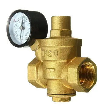 

New 3/4 inch DN20 Adjustable Bspp Brass Water Pressure Reducing Valve With Pressure gauge