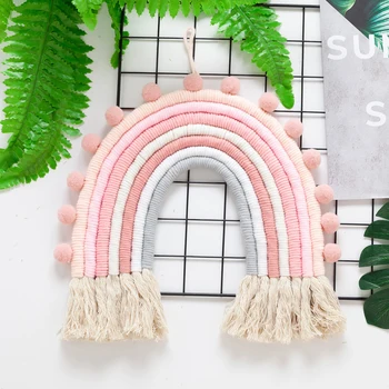 

Handmade Rainbow Ornaments Rainbow Wall Hanging With Tassel Garland Colorful Boho Wall Art Hanging Decor For Festival Party Home