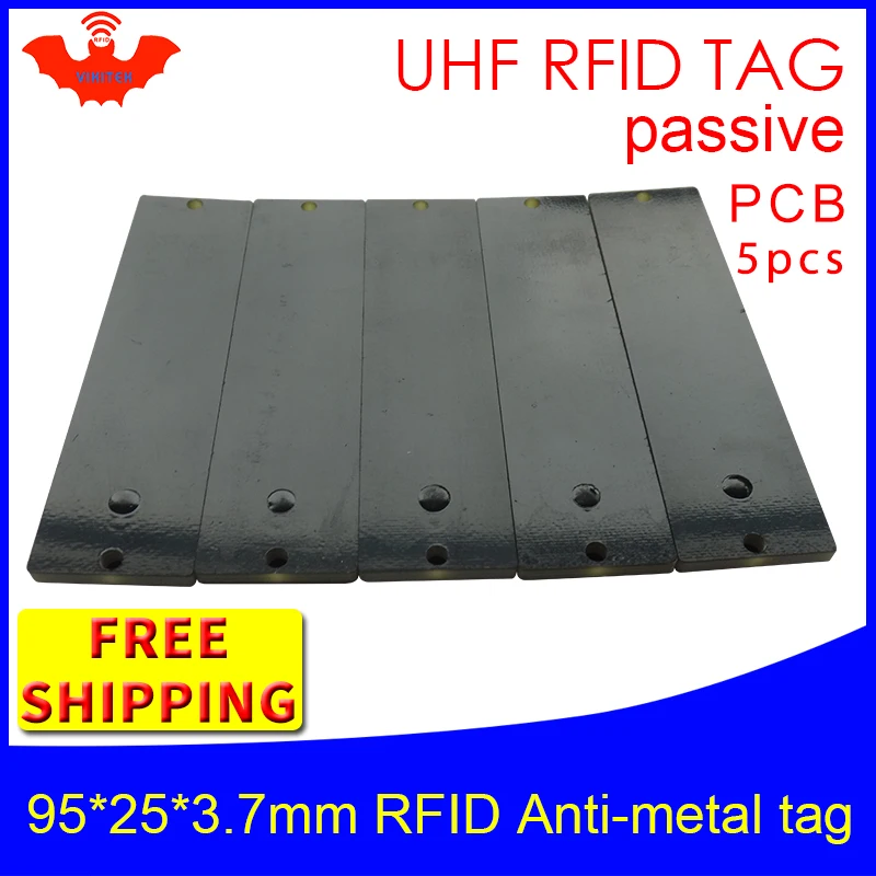 Tag Rfid Uhf In Metallo 915Mhz 868Mhz Alien Higgs3 Epc 5Pcs Di Trasporto Libero 95*25*3.7Mm A Lungo Raggio Rettangolo Pcb Smart Tag Rfid Passivo