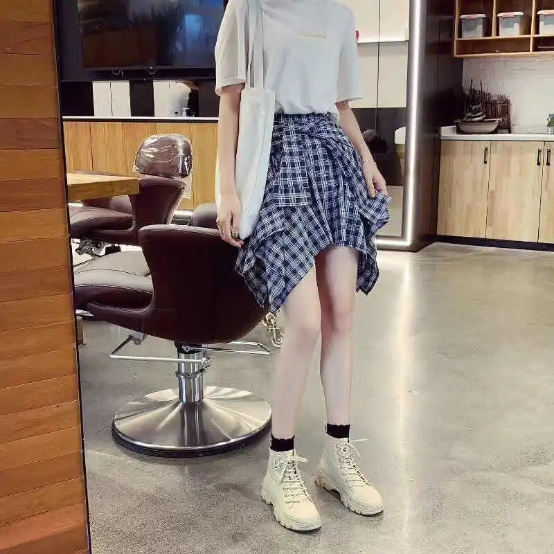 

2019 Summer Autumn Versitile Fashion Online Celebrity Casual Hight-top Women's Boots Semi-high Heeled round-Toe Canvas Martin Sh