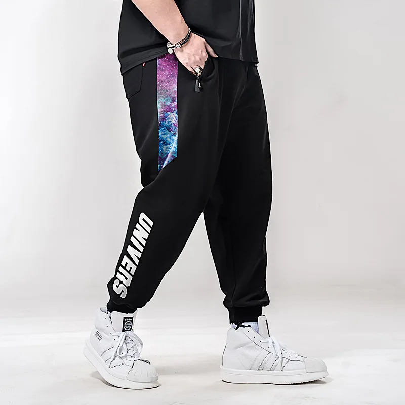 

K70706 Star Trapezoid Printed Extra Large Men'S Wear Plus-sized Sports High-waisted Casual Long Pants Skinny Sweatpants