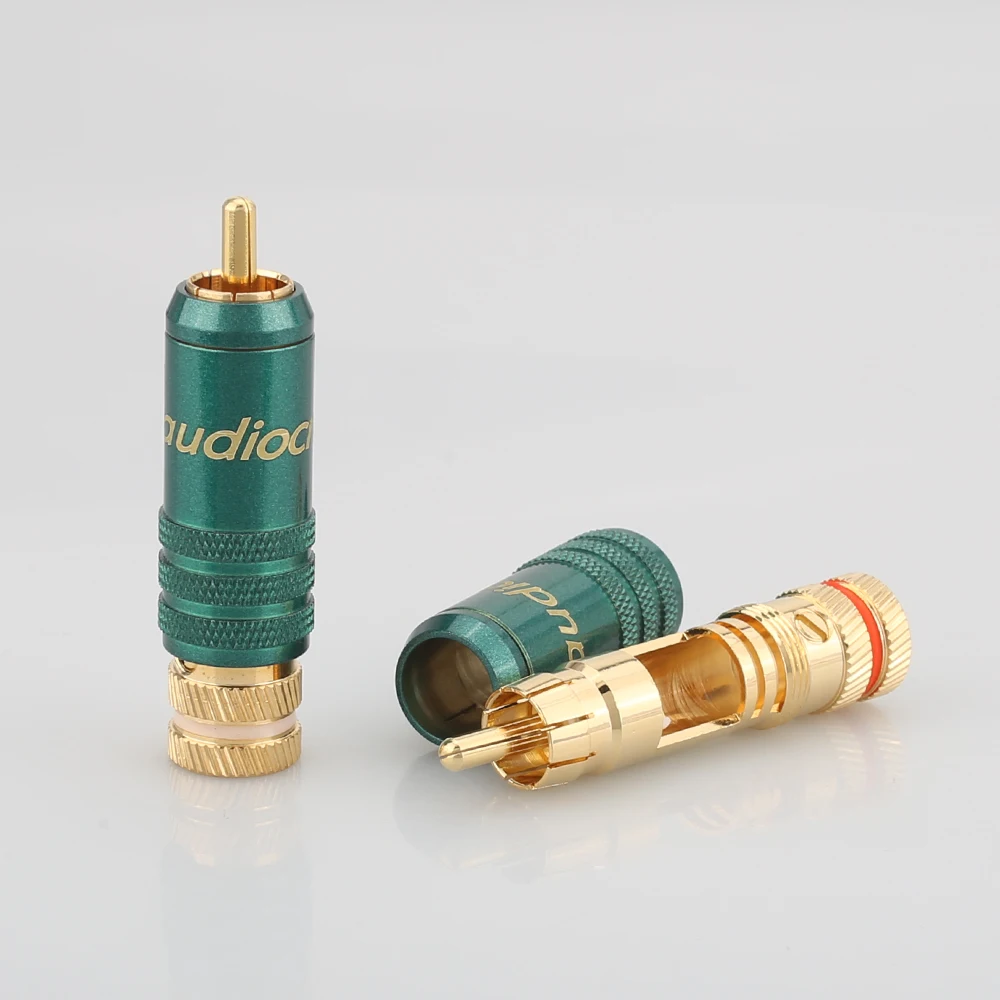 Audiocrast 4 шт. R003 24 К позолоченный RCA разъем HIFI RCA штекер 9 мм аудио кабель Разъем