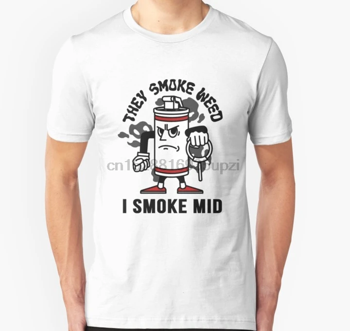 Мужская футболка I Smoke Mid CSGO Slim Fit Футболка wo тройники топ|Футболки| |