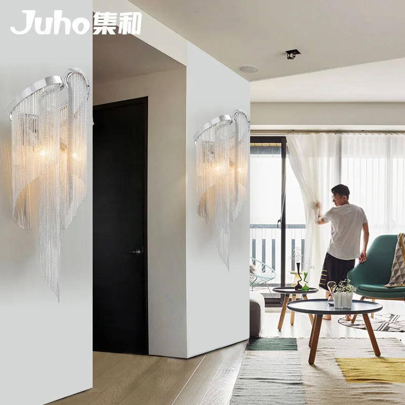 

modern wall lamp led bed lamp luxury hotel chain tassel wall lamp household lamp