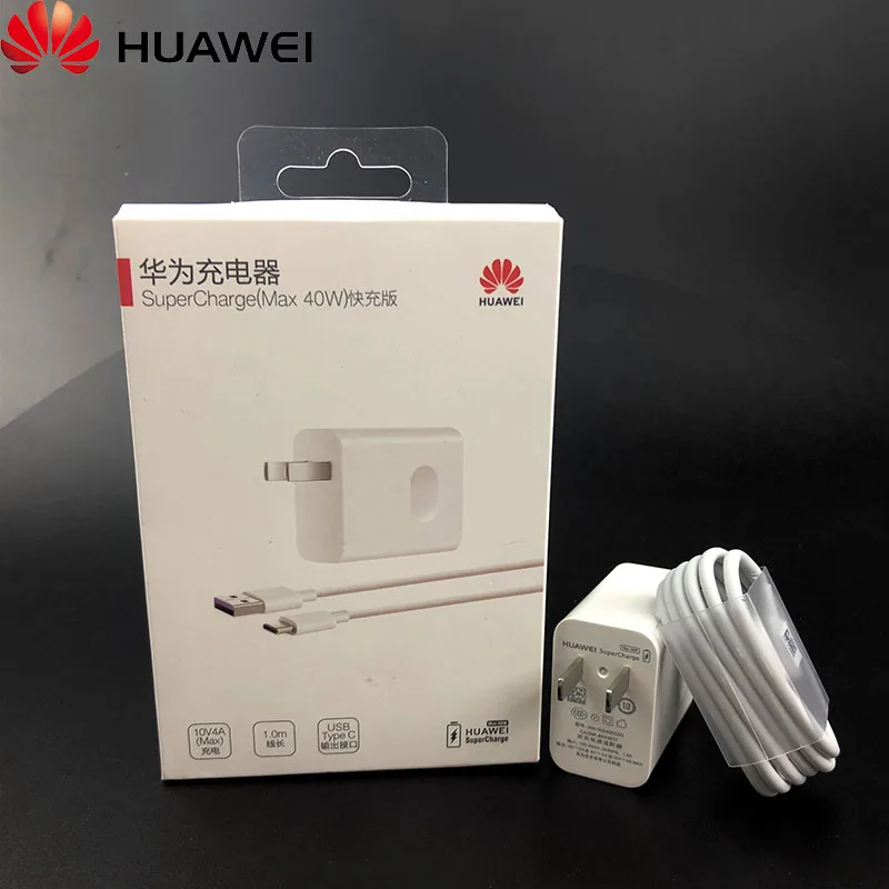 Huawei Оригинальное быстрое зарядное устройство P30 pro SuperCharge адаптер 40 Вт 10 В/4A и 5A Usb type C кабель для mate 9 10 20 pro Honor magic 2