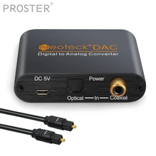 Proster DAC с кабелем Toslink цифро-аналоговый аудио конвертер коаксиальный Оптический Toslink RCA R/L конвертер adpater