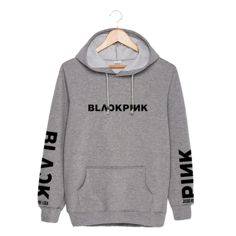 REVERIEUOMO унисекс модные толстовки свитшоты Blackpink KPOP с длинным рукавом шляпа одежда пуловеры свитши - Цвет: gray