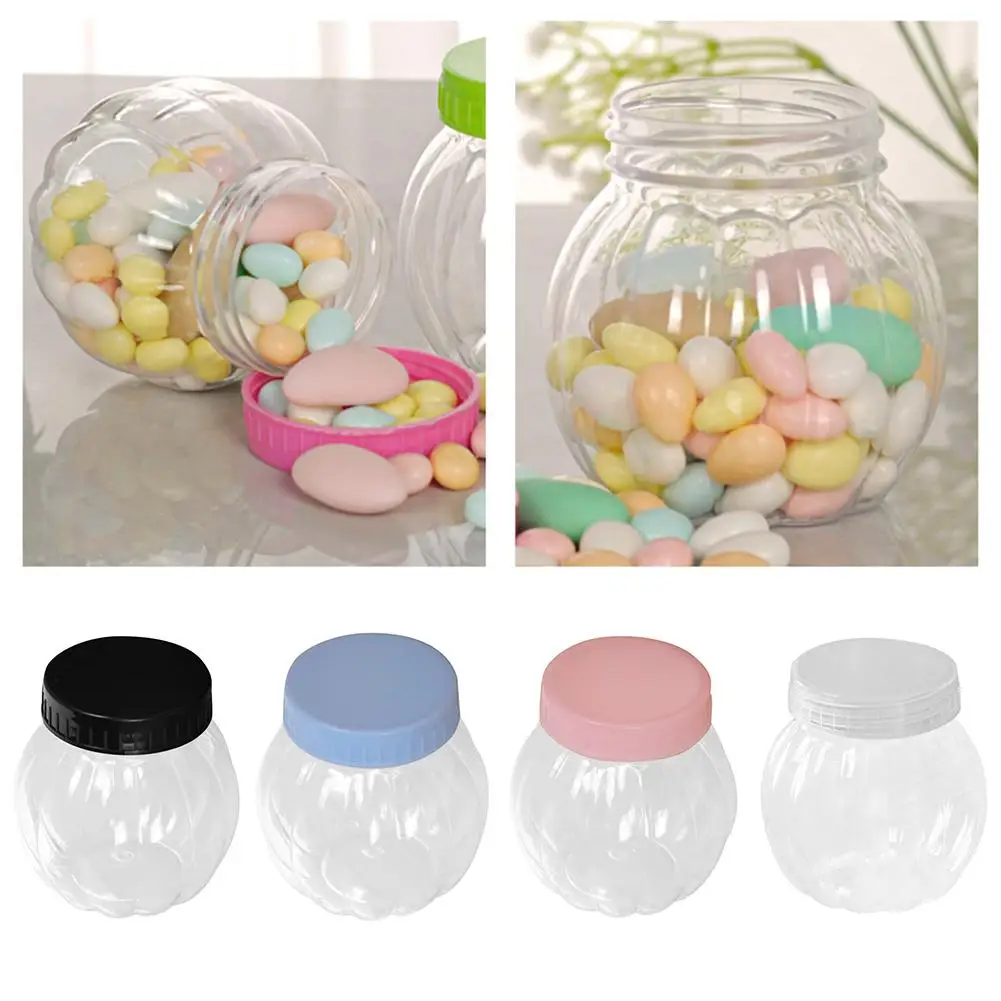 

12PCS Western-style Innovative Candy Box Transparent Candy Bottle Storage Box Pumpkin Shape Small Bottle Wedding Supplies