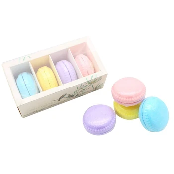 

Bathing Bombs Macaron Cake Essential Oil Bubble Bath Salt Ball Aromatherapy Bathtub Explosion Ball 4Pcs (Multicolor)