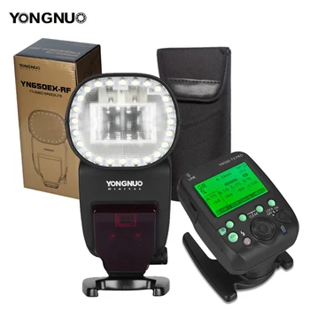 Yongnuo YN650EX-RF TTL HSS 라운드 헤드 스피드라이트 GN60 2.4G 무선 카메라 플래시, 캐논 DSLR용 LED 모델링 램프 포함