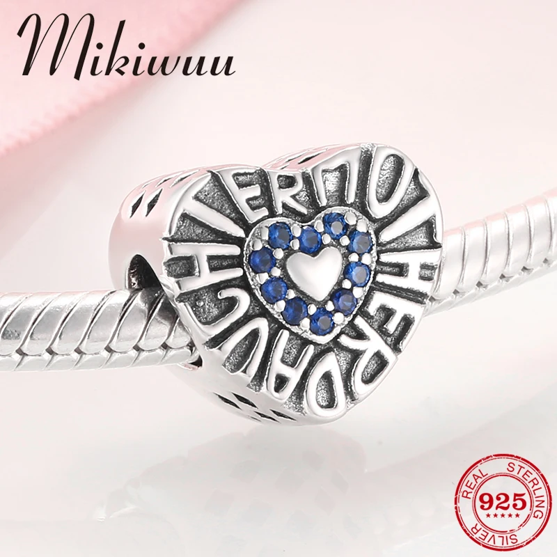 

Family 925 Sterling Silver Mother and Daughter Letter Charms beads For jewelry making Fit Original Pandora Charm Bracelets