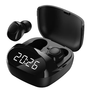 

TWS Bluetooth 5.0 Wireless Earphones LED Clock Display In-ear Headset Noise Reduction Earpiece Sports Earphones Calls Headset