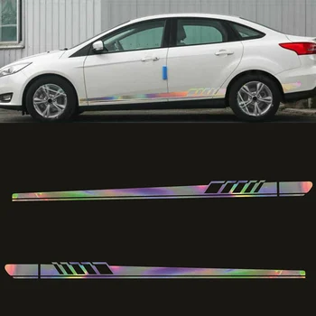

2Pc Reflective Car Body Both Side Graphics Vinyl Long Stripe Decal Sticker Brand New And High Quality