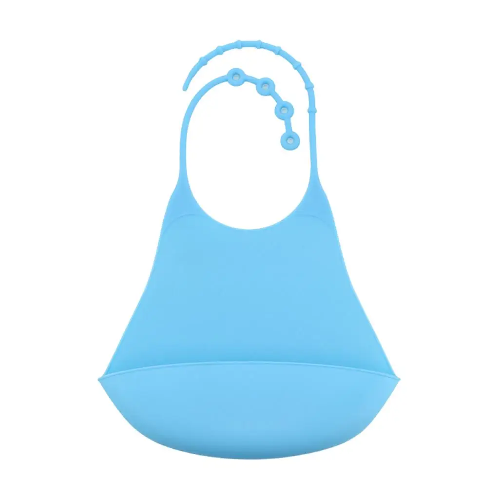 Light Blue Силиконовый слюнявчик для взрослых, многоразовая одежда для еды, протектор для еды для детей, пожилых пациентов, избегайте загрязнений одежды во время еды - Цвет: Light Blue